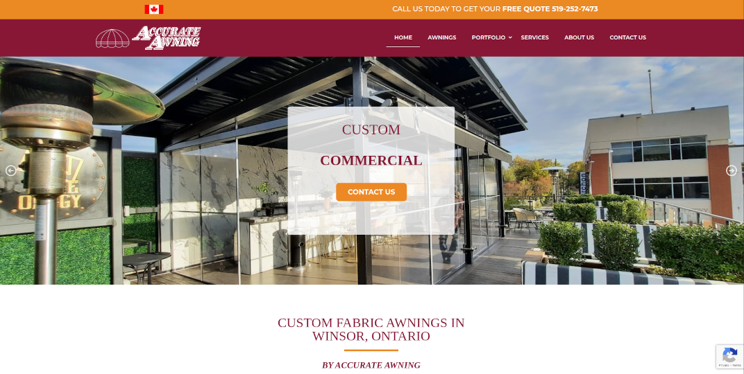 Custom Fabric Awnings Site